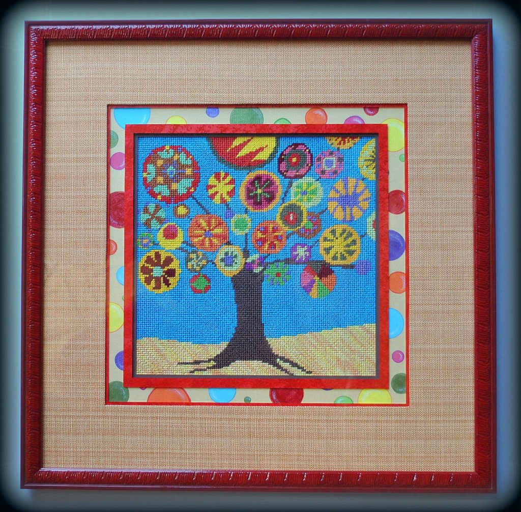 Artisans Corner Gallery Custom Picture Framing Needlepoint framed with hand painted accent