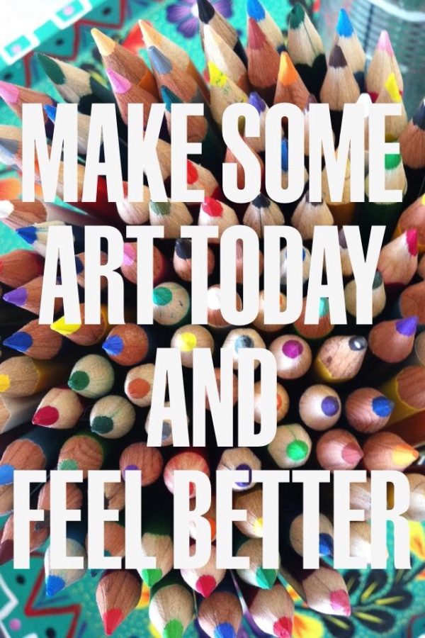 make some art today and feel better with colored pencil background