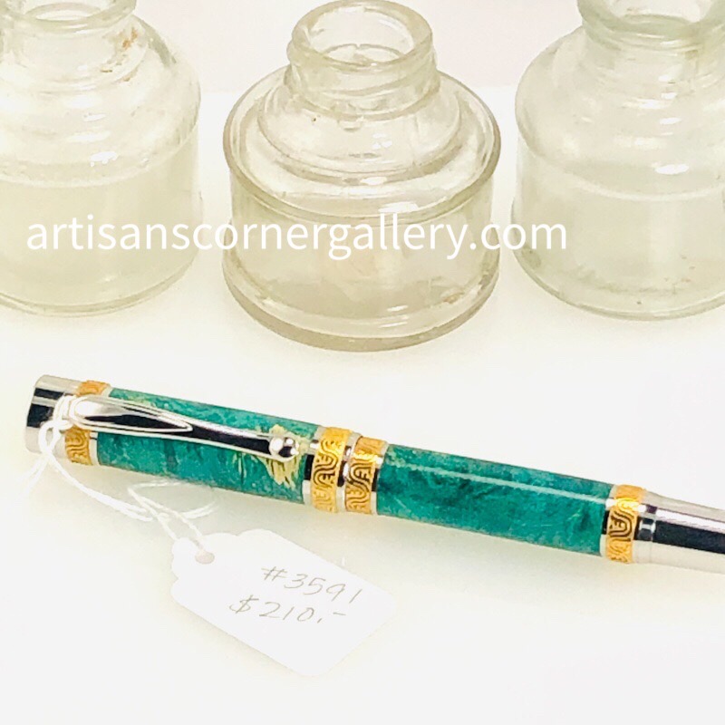 Green Dyed Deluxe Wood Ballpoint Pen